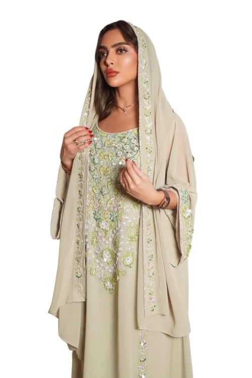 The Sage Blossom Mukhwar | Hand-Embellished Artisan Edition